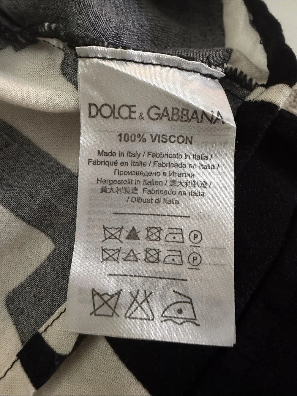 Vintage DG Dolce & Gabbana Black and White Button Geometric sleeveless dress S